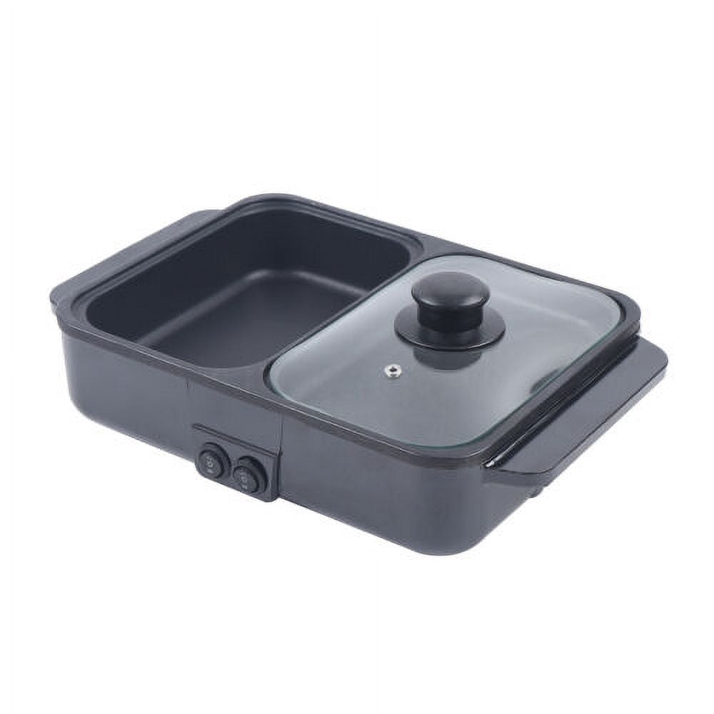 1200W Portable 2 in 1 Hot Pot Barbecue Grill Non-Stick Pan Y316224