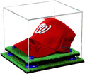 Clear Acrylic Baseball Cap Display Case with Navy Blue Risers O6840